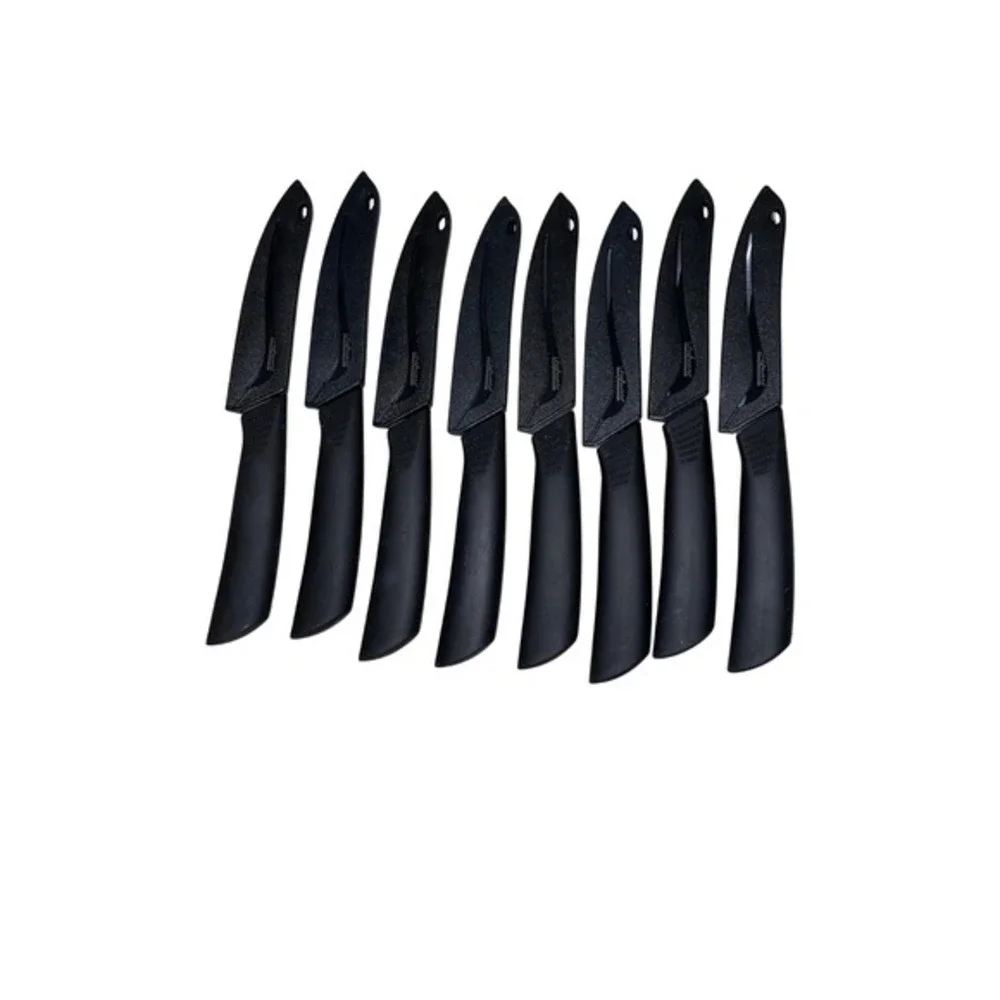 Chefware Solutions Ceramic‎ Paring Knives Black w/ Sheaths Lot of 8 READ